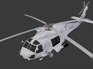 sh-60 - sh-70 seahawk helicopter low poly game ready 3D Model