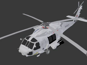 sh-60 - sh-70 seahawk helicopter low poly game ready 3D Model in