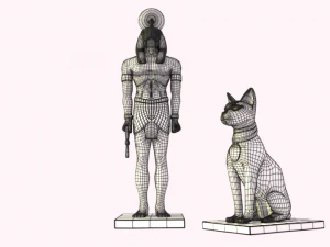 egypt sculptures statues collection 3D Model