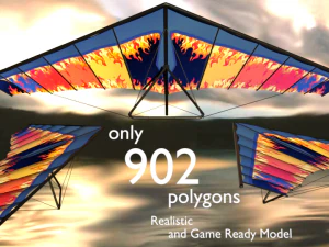 हैंग ग्लाइडर गेम तैयार 3D मॉडल