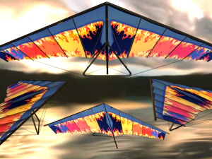 hang glider game ready 3D Model