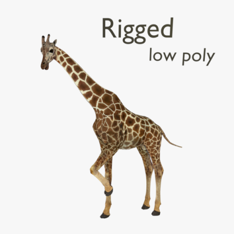 low poy rigged giraffe 3D मॉडल .c4d .max .obj .3ds .fbx .stl .blend 