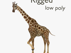 low poy rigged giraffe Modello 3D