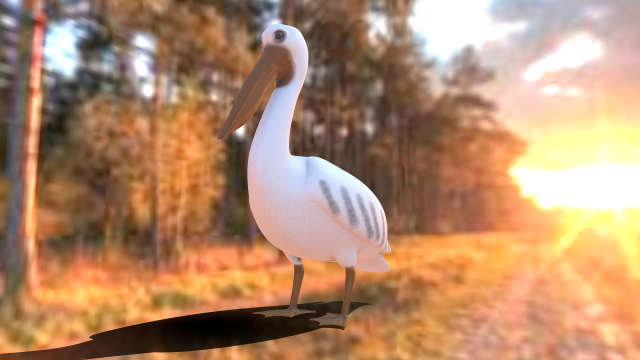 realistic pelican Modelo 3D .c4d .max .obj .3ds .fbx .stl .blend 