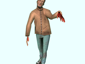 zombie horde crowd people rigged low poly 3D 모델
