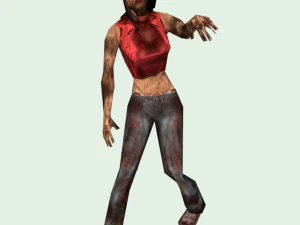 zombie horde crowd people rigged low poly 3D Model