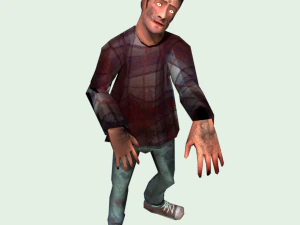 zombie horde crowd people rigged low poly 3D Model