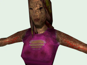 zombie horde crowd people rigged low poly 3D Model