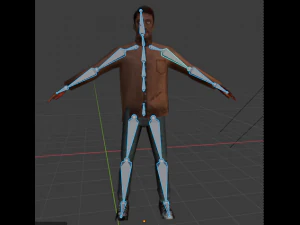 zombie horde crowd people rigged low poly 3D Model