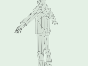 zombie horde crowd people rigged low poly 3D 모델