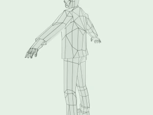 zombie horde crowd people rigged low poly 3D Model