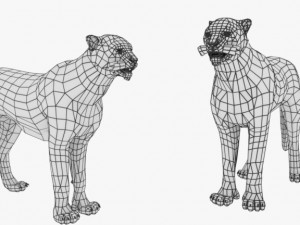 low poly rigged animal collection Model 3D