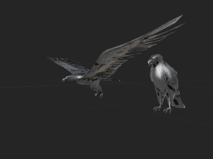 2 eagles rigged ow poly Modèle 3D