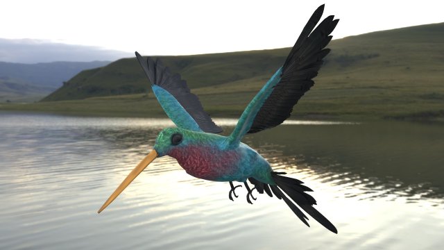 rigged hummingbird 3D-Modell .c4d .max .obj .3ds .fbx .stl .blend 