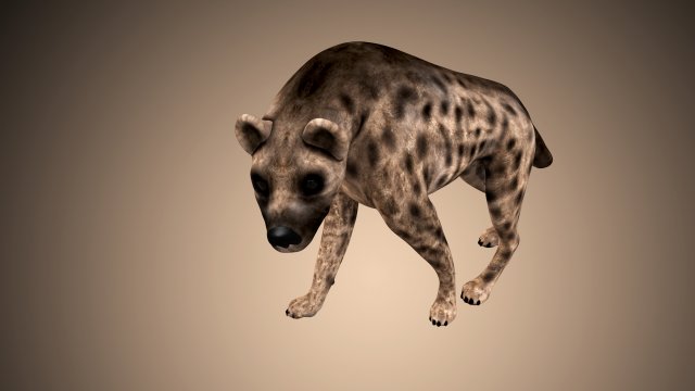 hyena rigged low poly Model 3D .c4d .max .obj .3ds .fbx .stl .blend 