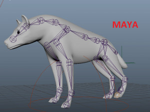 hyena rigged low poly Model 3D
