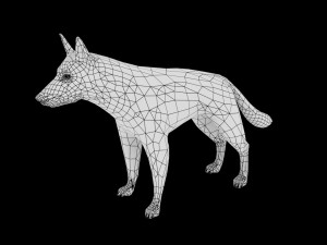 german shepherd rigged low poly 3D Model