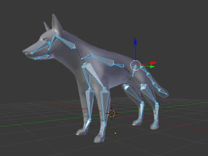 german shepherd rigged low poly 3D Model