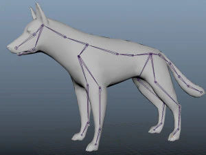 german shepherd rigged low poly 3D Model
