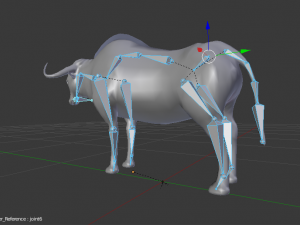 low poly rigged buffalo-bull 3D 模型