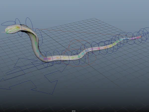 realistic snake and king cobra rigged low poly 3D Model