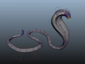 realistic snake and king cobra rigged low poly 3D Model