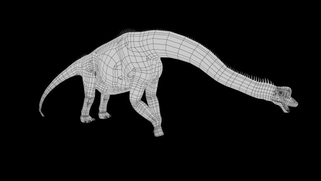 brachiosaurus low poly rigged 3D Model .c4d .max .obj .3ds .fbx .stl .blend 