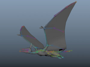 pterasaur rigged low poly Modèle 3D