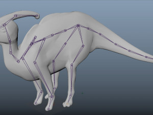 parasaurolophus rigged low poly 3D Model