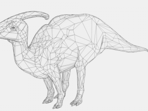 parasaurolophus rigged low poly 3D Model
