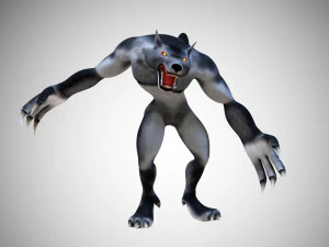 перевертень, лікан, людина-вовк, низькополігональна сфальсифікована 3D Модель