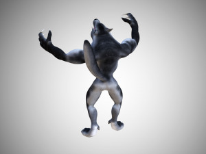 werewolf lycan wolfman low poly rigged 3D मॉडल