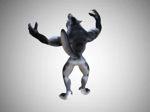 werewolf lycan wolfman low poly rigged 3D Model