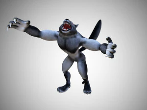 werewolf lycan wolfman low poly rigged 3D Model