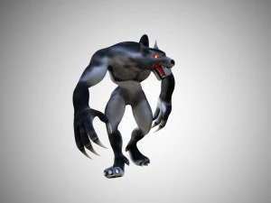 werewolf lycan wolfman low poly rigged 3D Model