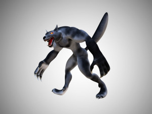 werewolf lycan wolfman low poly rigged 3D मॉडल