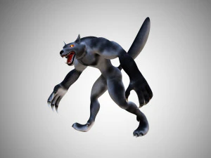 werewolf lycan wolfman low poly rigged 3D Model