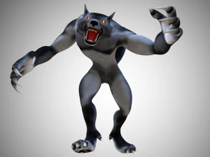 werewolf lycan wolfman low poly rigged 3D Model