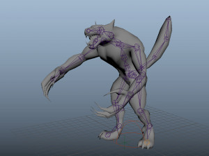 werewolf lycan wolfman low poly rigged 3D मॉडल