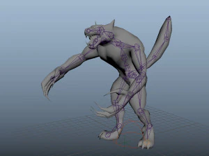 werewolf lycan wolfman low poly rigged 3D Model