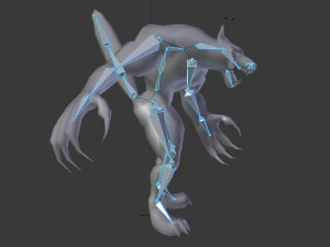 werewolf lycan wolfman low poly rigged 3D Model