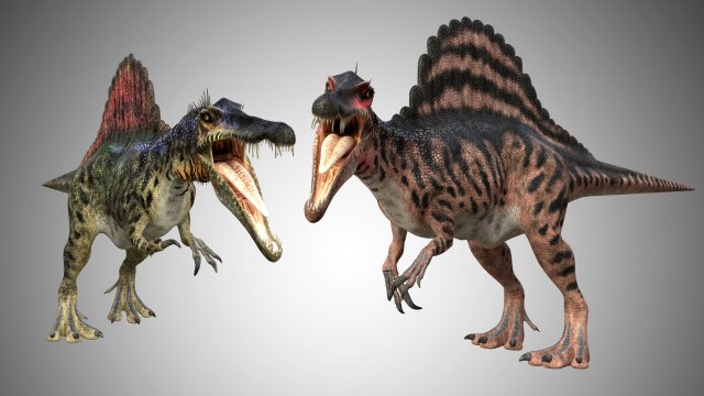spinosaurus low poly rigged 3D Model .c4d .max .obj .3ds .fbx .stl .blend 