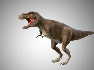 giganotosaurus dinosaur low poly game ready rigged 3D Model