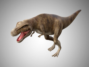giganotosaurus dinosaur low poly game ready rigged Modello 3D
