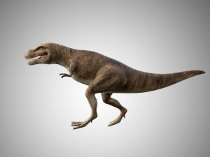 giganotosaurus dinosaur low poly game ready rigged Modello 3D
