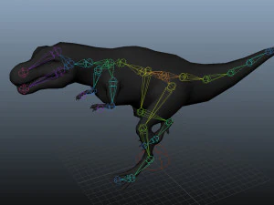 giganotosaurus dinosaur low poly game ready rigged 3D Model