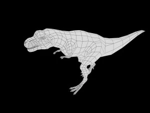 giganotosaurus dinosaur low poly game ready rigged 3D Model