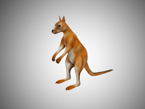 low poly kangaroo rigged Modello 3D