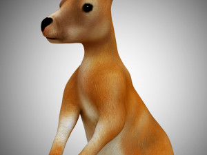 low poly kangaroo rigged Modello 3D