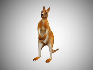 low poly kangaroo rigged Modello 3D